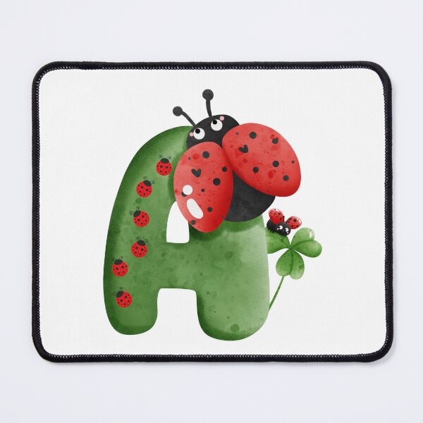Item preview, Cute Letter A with Lucky Clover and Ladybugs designed and sold by Mazza-mazza.