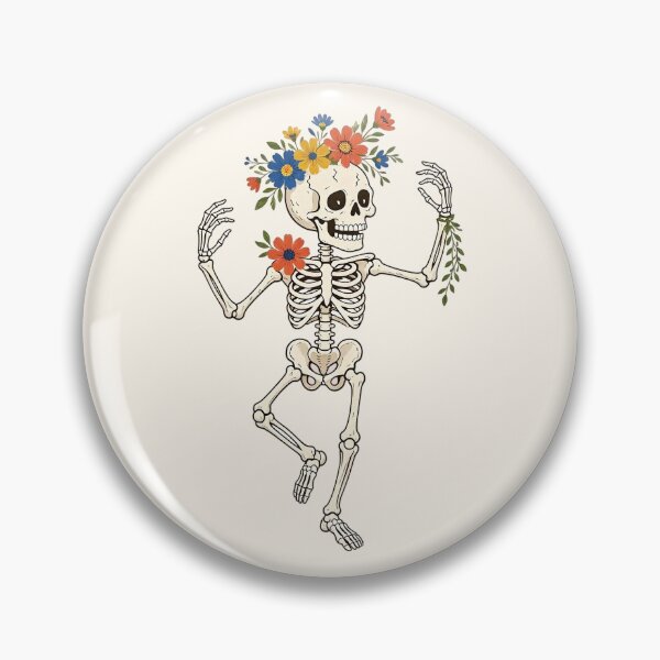 Item preview, Dancing Skeleton with Flowers – Funny Halloween designed and sold by SweetLilith.