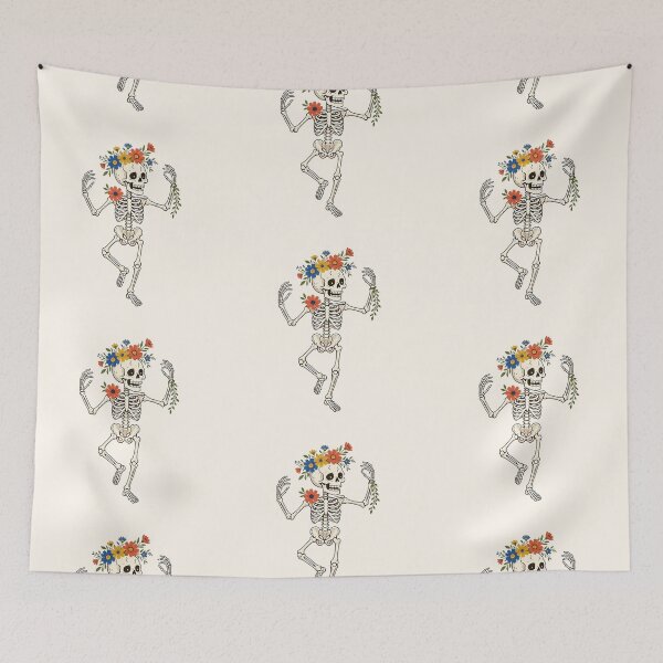 Item preview, Dancing Skeleton with Flowers – Funny Halloween designed and sold by SweetLilith.