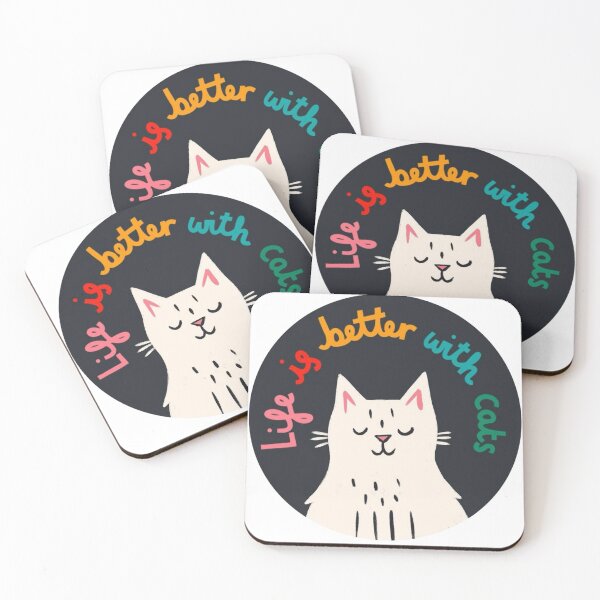 Item preview, Life Is Better With Cats | Cute Cat T-Shirt Slogan | Sweet Kitten Graphic Design | Funny Gift Idea for Women and Children | Kawaii Cat Lover Motif designed and sold by Big Heart .