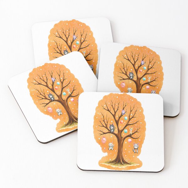 Item preview, Cute Cate in a Whimsical Autum Tree designed and sold by LuminaFlourish.