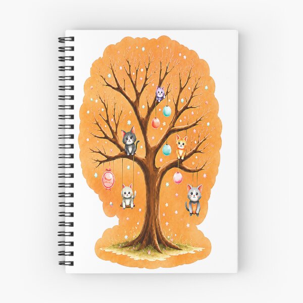 Item preview, Cute Cate in a Whimsical Autum Tree designed and sold by LuminaFlourish.
