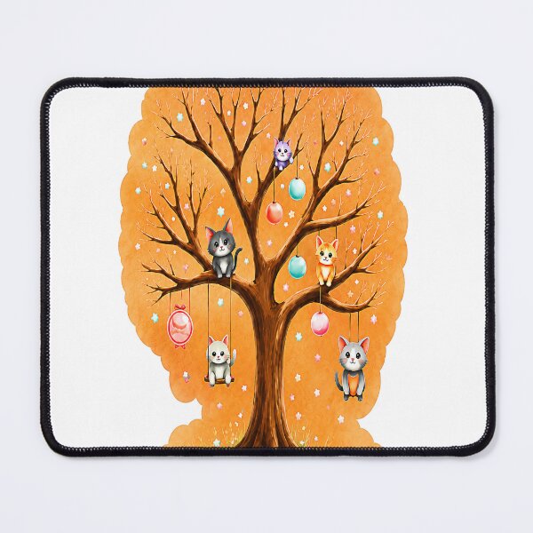 Item preview, Cute Cate in a Whimsical Autum Tree designed and sold by LuminaFlourish.