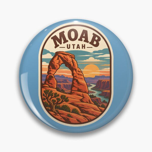 Item preview, Moab Utah Vintage Delicate Arch Red Rocks Travel Badge designed and sold by LittleArij.
