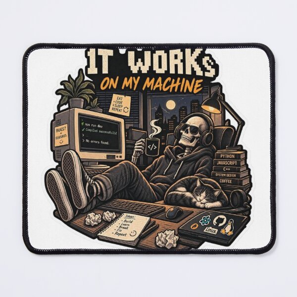 Item preview, It Works On My Machine – Funny Programmer Coding Sticker designed and sold by VibeCraft3.