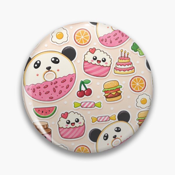 Item preview, Cute Kawaii Panda Food Pattern Illustration designed and sold by suha-art.
