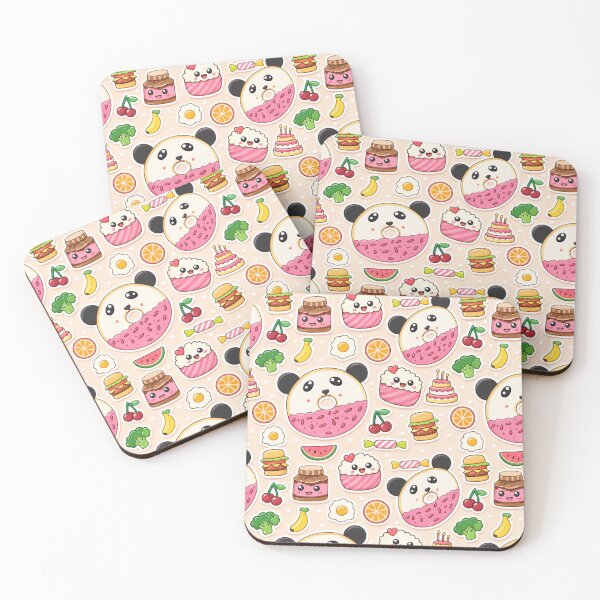 Item preview, Cute Kawaii Panda Food Pattern Illustration designed and sold by Suha Design Studio.