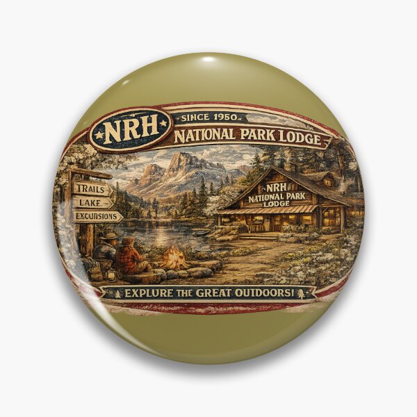 Item preview, NRH National Park Lodge Since 1950 Explore The Great Outdoors Vintage Park Sign designed and sold by Normandy Road Heritage™ - Vintage Garage Art.