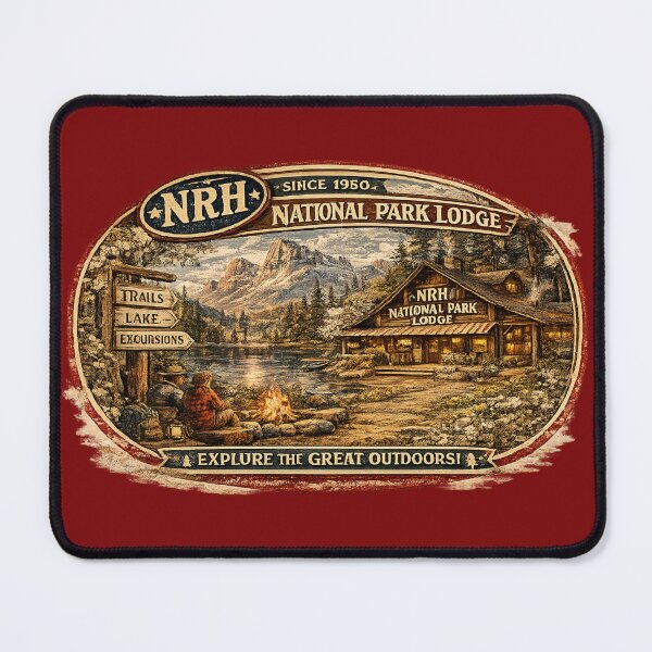 Item preview, NRH National Park Lodge Since 1950 Explore The Great Outdoors Vintage Park Sign designed and sold by Normandy Road Heritage.