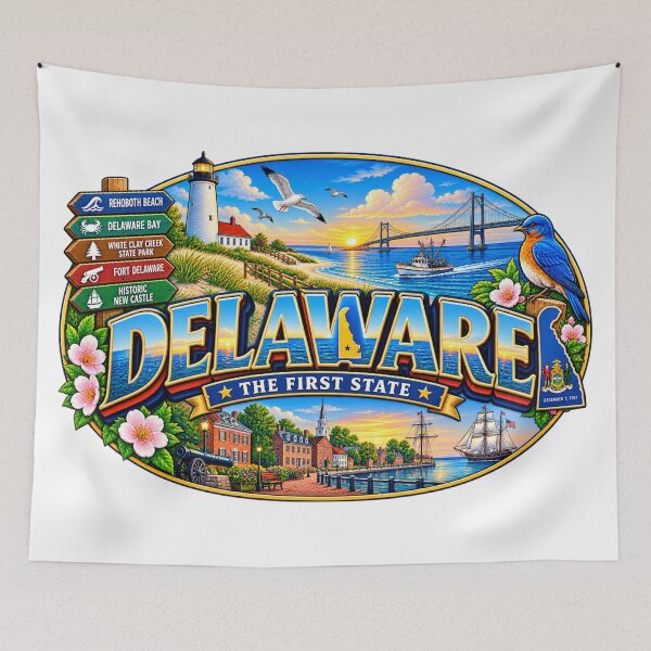 Item preview, Delaware First State Coastal Travel Doodle designed and sold by Awarrie.