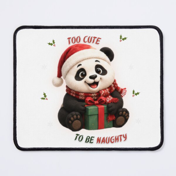 Item preview, Too Cute To Be Naughty Christmas Panda designed and sold by EnginerdStudio.