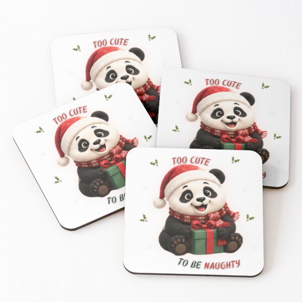 Item preview, Too Cute To Be Naughty Christmas Panda designed and sold by EnginerdStudio.