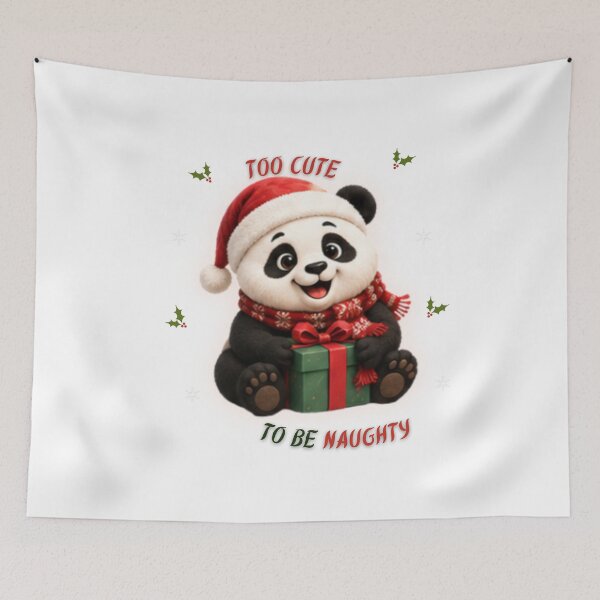 Item preview, Too Cute To Be Naughty Christmas Panda designed and sold by EnginerdStudio.