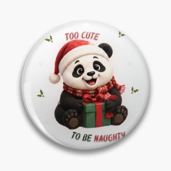 Item preview, Too Cute To Be Naughty Christmas Panda designed and sold by EnginerdStudio.