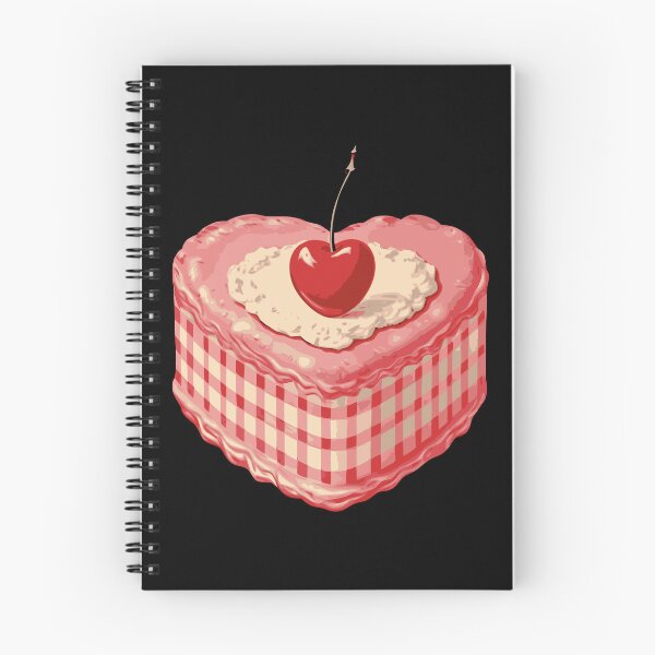 Item preview, Retro Heart Cake with Cherry Pink Dessert designed and sold by FeverVoid.