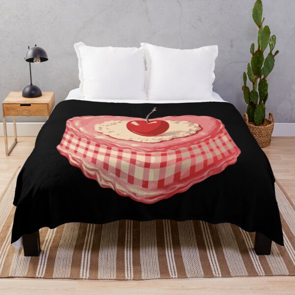 Item preview, Retro Heart Cake with Cherry Pink Dessert designed and sold by FeverVoid.