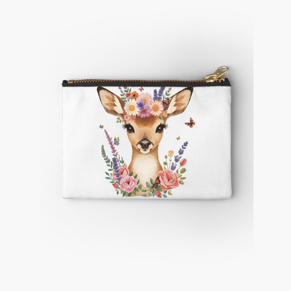 Item preview, Floral Deer With Roses and Butterflies | Botanical Woodland Animal Nature Art designed and sold by Pandey14.