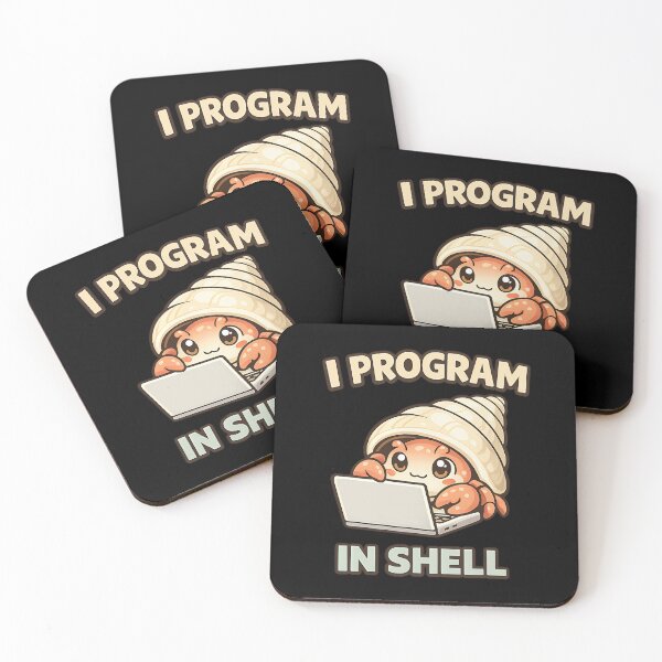 Item preview, I Program in Shell - Cute Hermit Crab Programmer Coder designed and sold by TeeTimeTreasure.