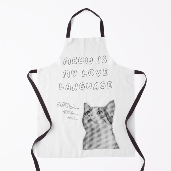 Item preview, Meow Is My Love Language – Black and White Halftone Cat designed and sold by ReGenDx.