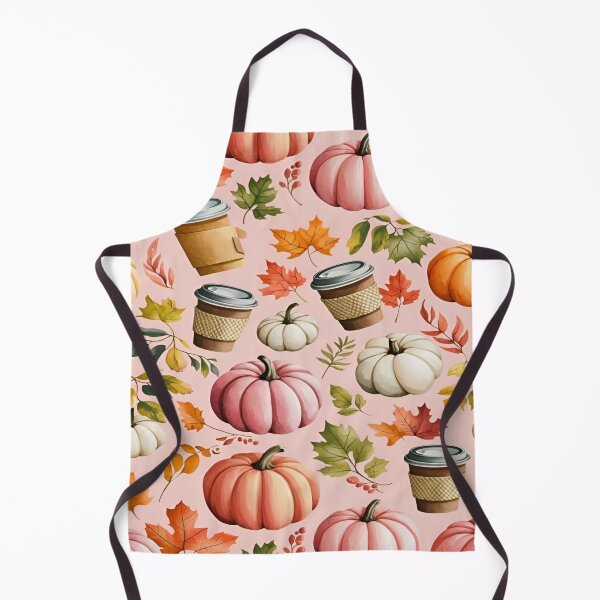 Item preview, A Whimsical Autumn Coffee Cup, Leaves, and Pumpkins Seamless Pattern on a Light Pink Background designed and sold by Matt_Smith.