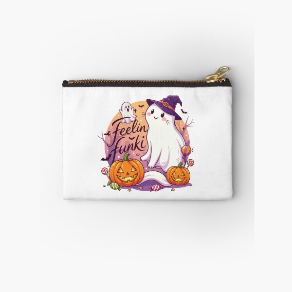 Item preview, Feelin Funki Cute Ghost Cat Halloween Witch Illustration designed and sold by TheChalkyFox.