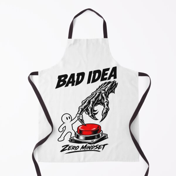 Item preview, Bad Idea T-Shirt 020, Dark Humor Graphic Tee, Zero Mindset Shirt, Monster Hand Red Button Design, Bold Streetwear Statement Tee designed and sold by RestartFromZero.