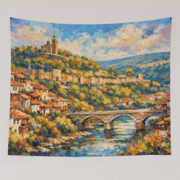 Item preview, A painting of Veliko Tarnovo, Bulgaria – A Beautiful City in Europe. designed and sold by GalleryKauffeld.