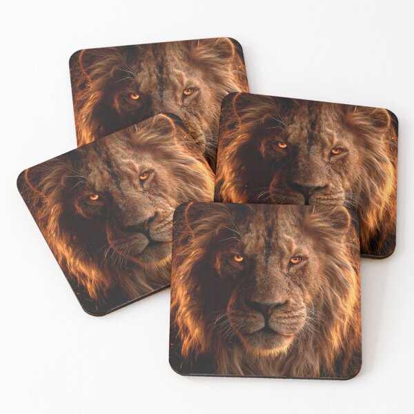 Item preview, Lion Animal Art Portrait Fiery Amber Mane designed and sold by FrostyFrisby.