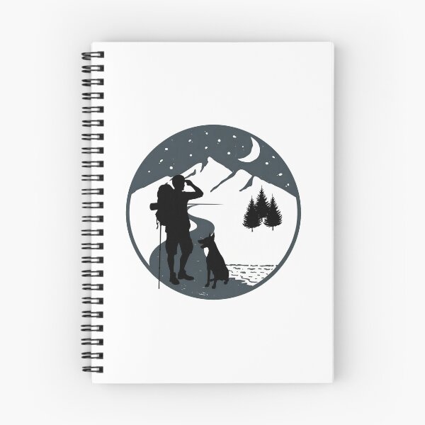 Item preview, Mountain Night Trekker & Dog Silhouette Art designed and sold by GiaoCalonas.