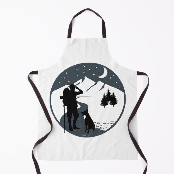 Item preview, Mountain Night Trekker & Dog Silhouette Art designed and sold by GiaoCalonas.