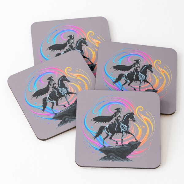 Item preview, Skeleton rider on a black horse – Dark Fantasy designed and sold by Rose Design & Photos.