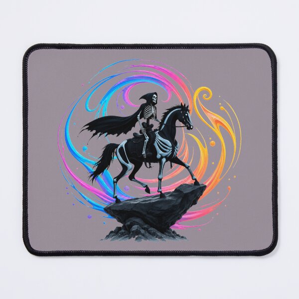 Item preview, Skeleton rider on a black horse – Dark Fantasy designed and sold by Rose Design & Photos.