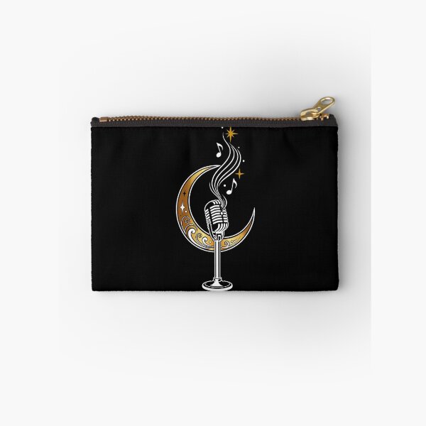 Item preview, Retro microphone crescent moon music singing moon symbol designed and sold by Christine Krahl.