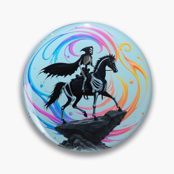 Item preview, Skeleton rider on a black horse – Dark Fantasy designed and sold by Rose Design & Photos.
