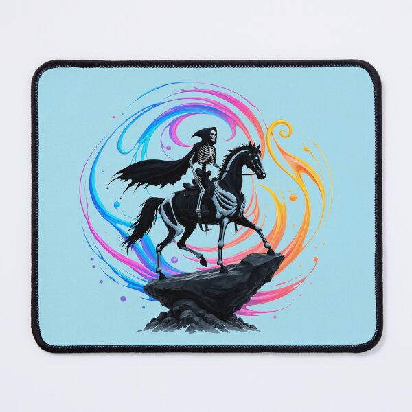 Item preview, Skeleton rider on a black horse – Dark Fantasy designed and sold by Rose Design & Photos.