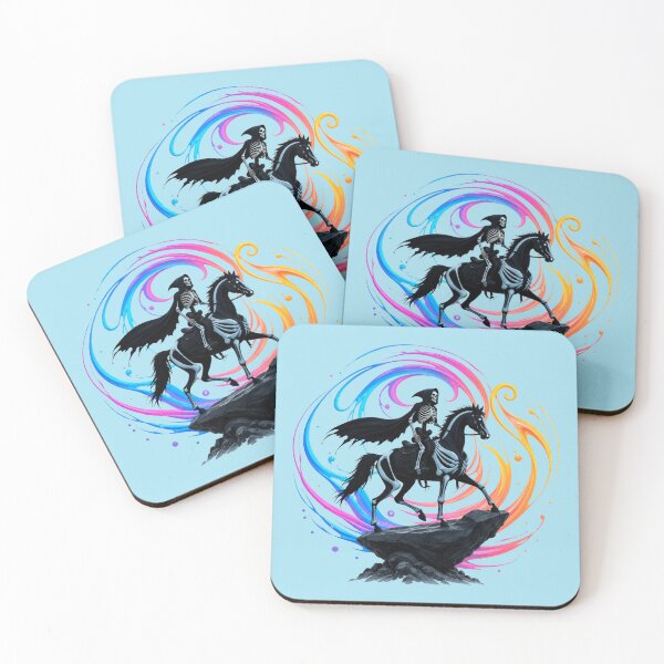 Item preview, Skeleton rider on a black horse – Dark Fantasy designed and sold by Rose Design & Photos.