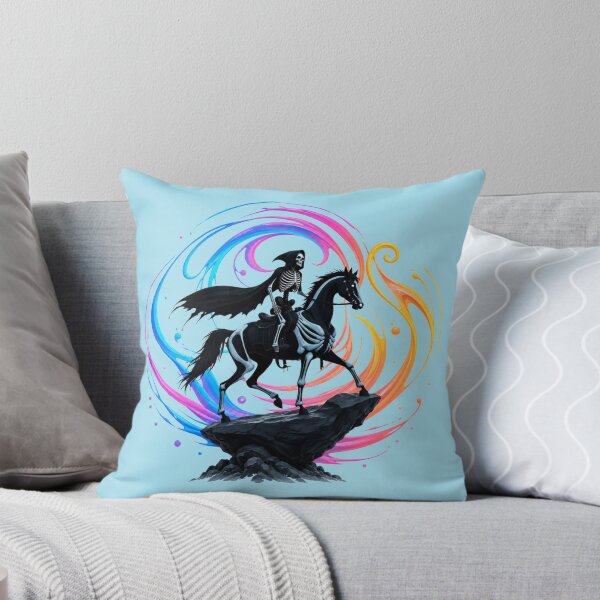 Item preview, Skeleton rider on a black horse – Dark Fantasy designed and sold by Rose Design & Photos.
