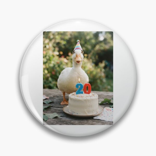Item preview, Duck 20th birthday cute adorable cake party baby kawaii designed and sold by CheeseBlueprint.