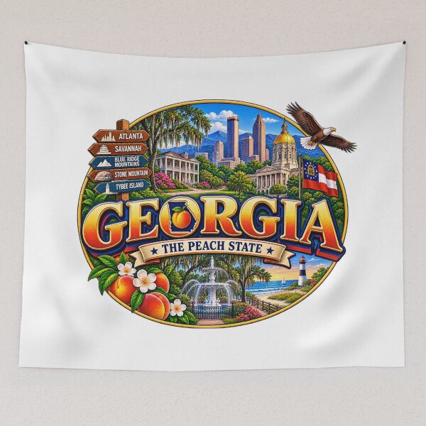 Item preview, Georgia Peach State Travel Doodle designed and sold by Awarrie.