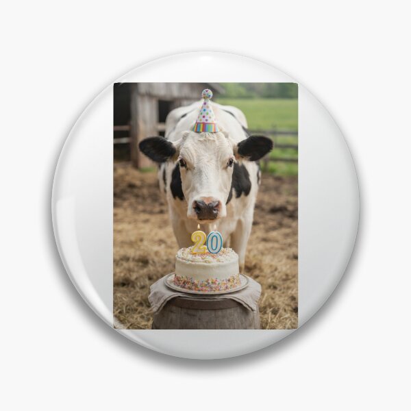 Item preview, Cow 20th birthday cute adorable cake party baby kawaii designed and sold by CheeseBlueprint.