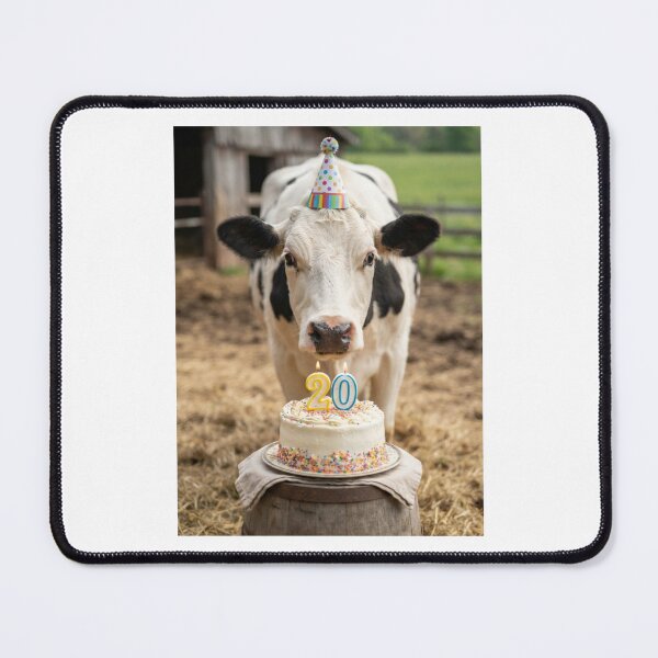 Item preview, Cow 20th birthday cute adorable cake party baby kawaii designed and sold by CheeseBlueprint.