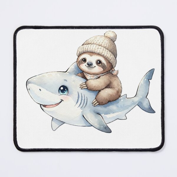 Item preview, Unlikely Friends: Cute Sloth Riding a Shark designed and sold by ArtisticDesignsbyLinda.