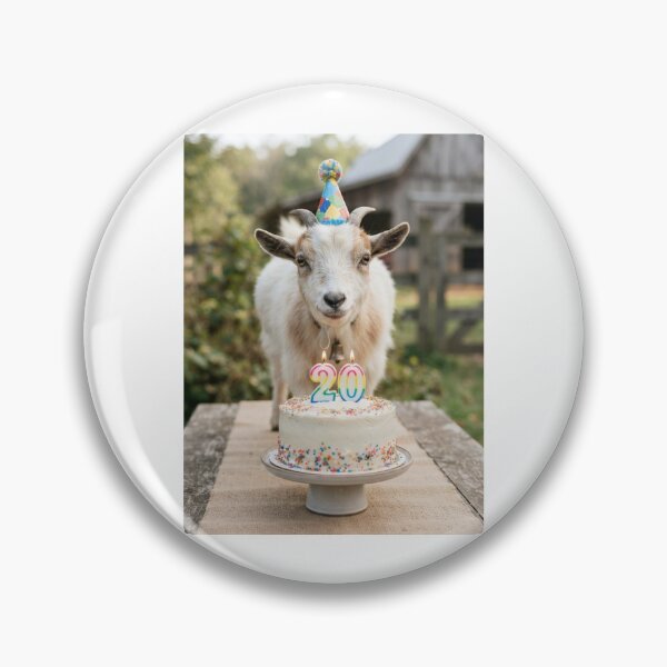Item preview, Goat 20th birthday cute adorable cake party baby kawaii designed and sold by CheeseBlueprint.