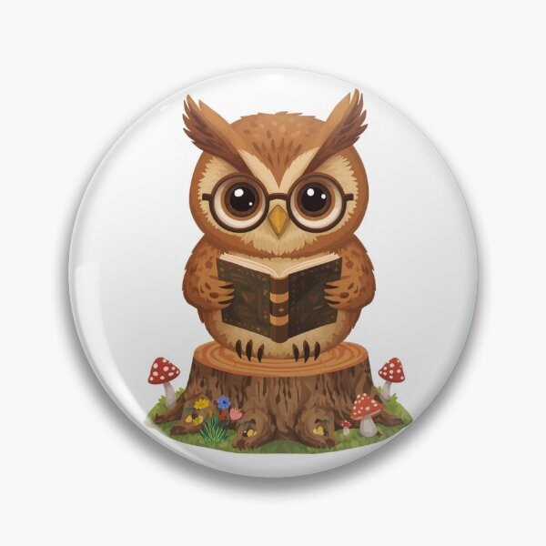 Item preview, Forest Owl Reading Book on Tree Stump designed and sold by Pandey14.