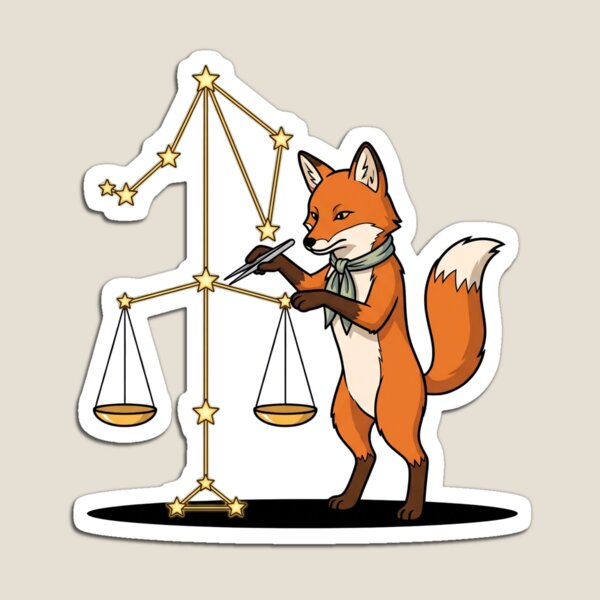 Item preview, Clever Fox Adjusting Libra Constellation Scales Precision Art designed and sold by Rare By Hero.
