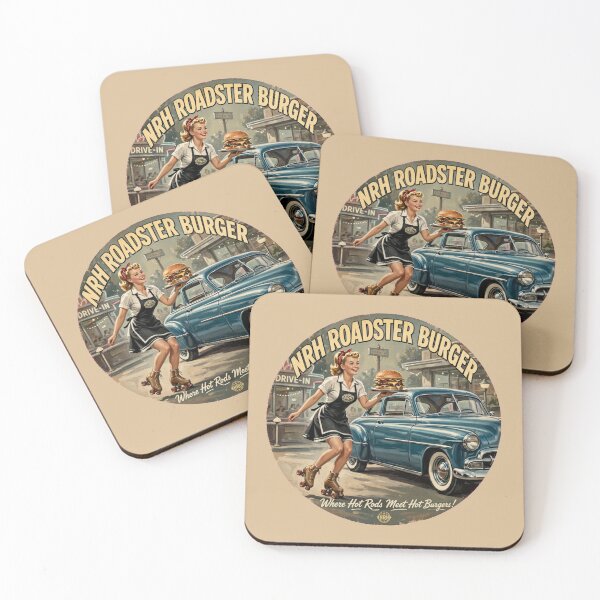 Item preview, NRH Roadster Burger Where Hot Rods Meet Hot Burgers Vintage Drive-In Diner Sign designed and sold by Normandy Road Heritage.