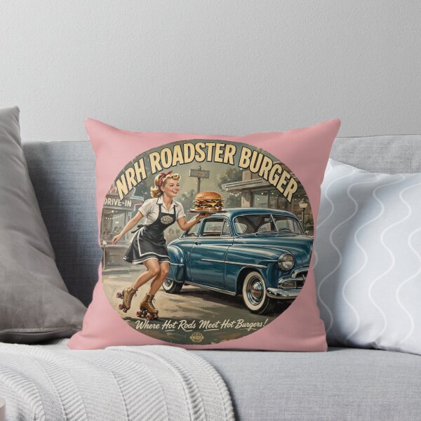 Item preview, NRH Roadster Burger Where Hot Rods Meet Hot Burgers Vintage Drive-In Diner Sign designed and sold by Normandy Road Heritage.