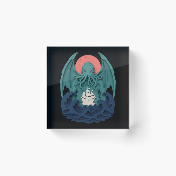 Item preview, Lovecraft Paper-Cut Cthulhu Over Stormy Seas designed and sold by Fenay Designs.
