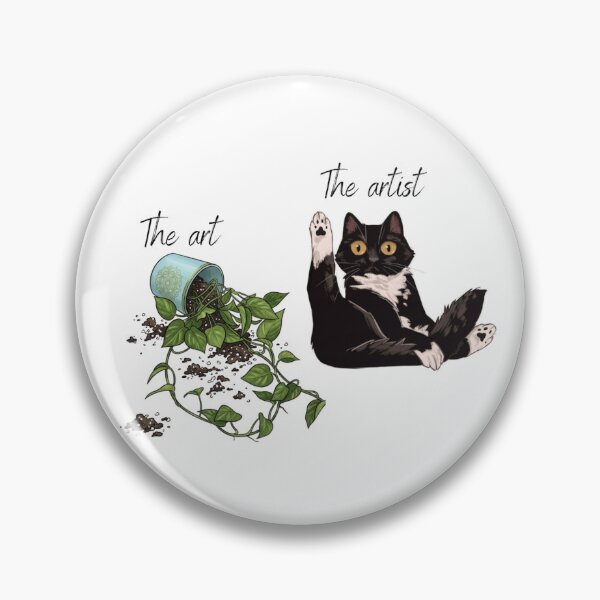 Item preview, Funny Tuxedo Cat Knocked Over Houseplant Pot Naughty Pet Illustration designed and sold by Daily-chaos.