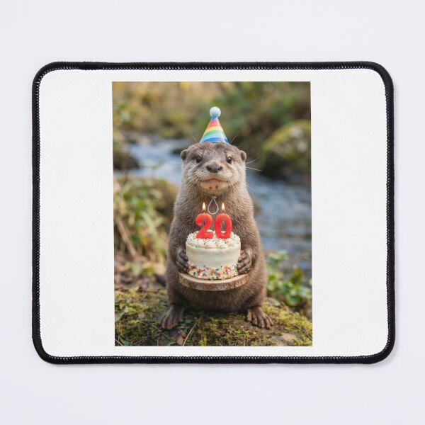 Item preview, Otter 20th birthday cute adorable cake party baby kawaii designed and sold by CheeseBlueprint.